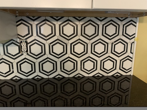 Another angle of backsplash install